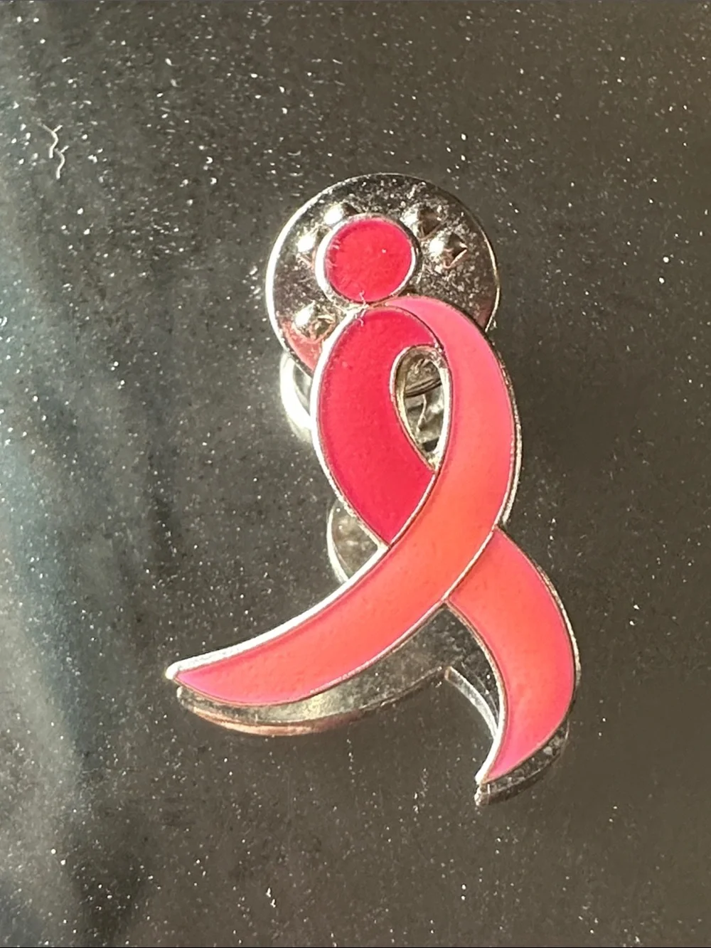 Two Pink Breast Cancer Awareness Ribbon Enamel Lapel Pins